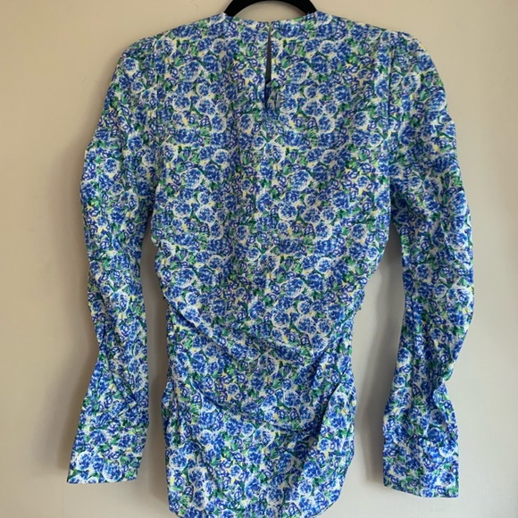 Zara women’s printed floral gathered blouse tops - Picture 13 of 16